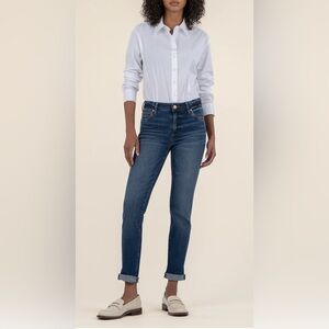 Kut from the Kloth Catherine Mid Rise Boyfriend Dark Wash Denim Jeans